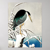 Heron in Snow, kunst van Ohara Koson Poster (Voorkant)