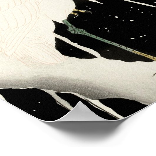 Heron in Snow - Ohara Koson -  art 8 Poster (Hoek)