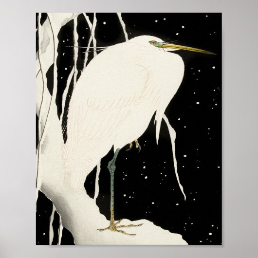 Heron in Snow - Ohara Koson -  art 8 Poster (Voorkant)