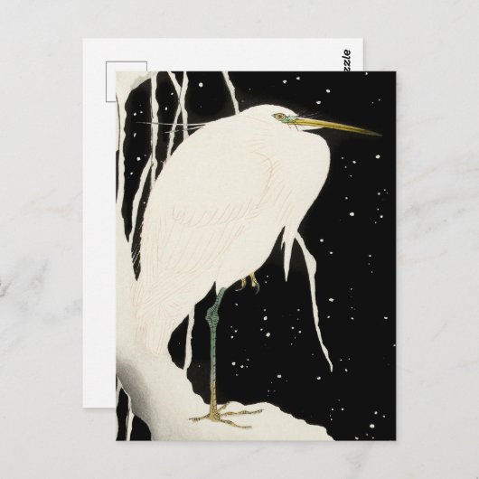 Heron in Snow - Ohara Koson -  kunst Briefkaart (Voorkant / Achterkant)
