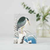 Heron in Snow - Ohara Koson -  kunst Briefkaart (Staand voorkant)