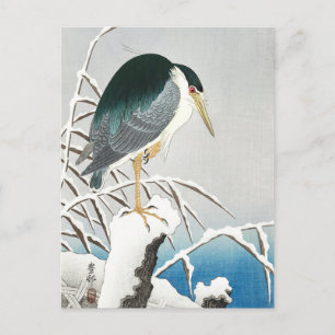 Heron in Snow - Ohara Koson - kunst Briefkaart