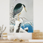 Heron in Snow - Ohara Koson -  kunst Poster (Keuken)