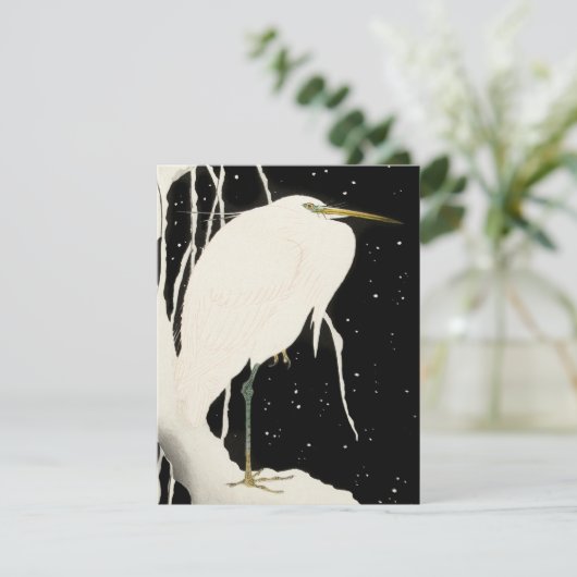 Heron in Snow - Ohara Koson -  kunstkaart (Staand voorkant)