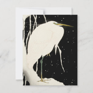 Heron in Snow - Ohara Koson - kunstkaart