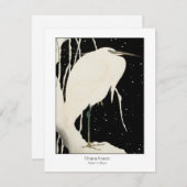 Heron in Snow - Ohara Koson + title - Kunstkaart (Voorkant / Achterkant)