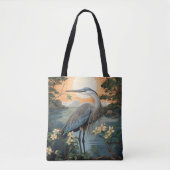 Heron in vijver tote bag (Voorkant)