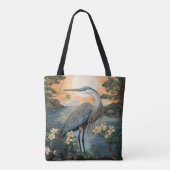 Heron in vijver tote bag (Achterkant)