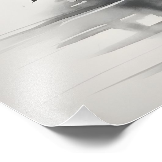 Heron inkt schilderij foto afdruk (Hoek)