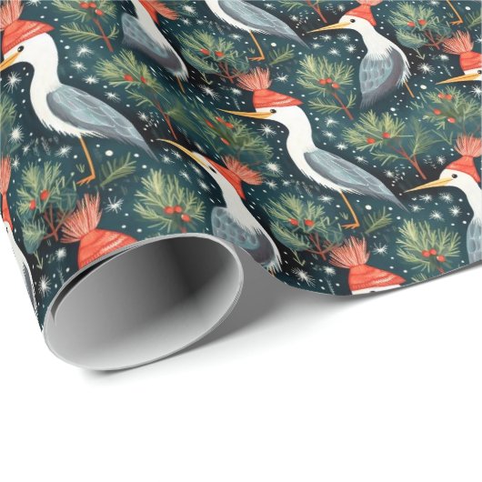 Heron Kerst Wrapping Papier (Rol Hoek)