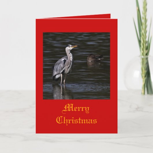 Heron kerstkaarten feestdagen kaart (Voorkant)