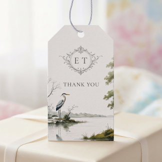 Heron Lake Toile French Country Wedding Monogram Cadeaulabel