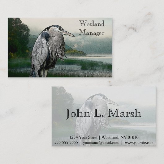 Heron Lake Visitekaartje (Voorkant / Achterkant)