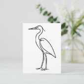 Heron Line Art – Minimalist Bird Illustration  Briefkaart (Staand voorkant)
