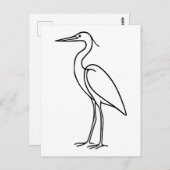 Heron Line Art – Minimalist Bird Illustration  Briefkaart (Voorkant / Achterkant)