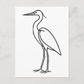 Heron Line Art – Minimalist Bird Illustration  Briefkaart (Voorkant)
