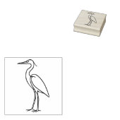 Heron Line Art – Minimalist Bird Illustration Rubberstempel (Gestempeld)