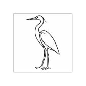 Heron Line Art – Minimalist Bird Illustration Rubberstempel (Afrduk)