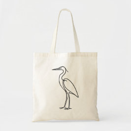 Heron Line Art – Minimalist Bird Illustration  Tote Bag
