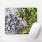 Heron, Maan & Waterval Fotografie Muizenmat Muismat (Met muis)