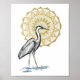 Heron Mandala 8x10 afdrukken Poster