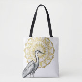 Heron Mandala Asymmetrical Print Tote Bag (Voorkant)