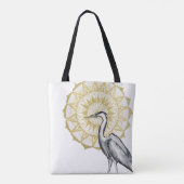 Heron Mandala Asymmetrical Print Tote Bag (Achterkant)