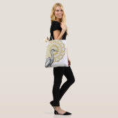 Heron Mandala Asymmetrical Print Tote Bag (Op model)
