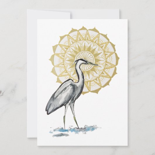 Heron Mandala Large Flat Note Kaart (Voorkant)