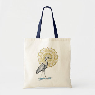 Heron Mandala Natural Tote Bag