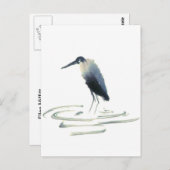Heron Meditation Sumi-e Great Blue Heron Briefkaart (Voorkant / Achterkant)