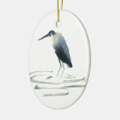Heron Meditation Sumi-e Great Blue Heron Keramisch Ornament (Links)