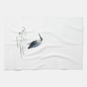 Heron Meditation Sumi-e Great Blue Heron Theedoek (Horizontaal)