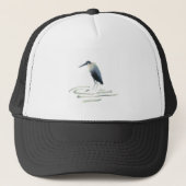 Heron Meditation Sumi-e Great Blue Heron Trucker Pet (Voorkant)