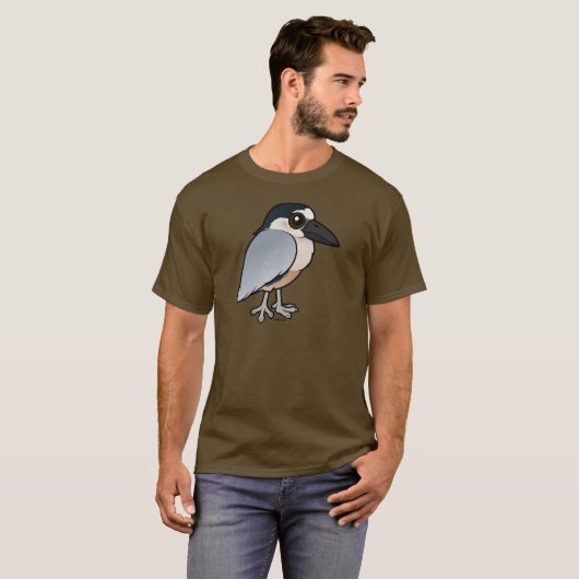 Heron met een vogelbeker t-shirt (Voorkant volledig)