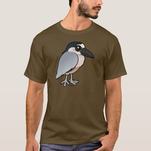 Heron met een vogelbeker t-shirt (Voorkant)