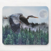 Heron, Misty Forest en Full Moon Muismat (Voorkant)