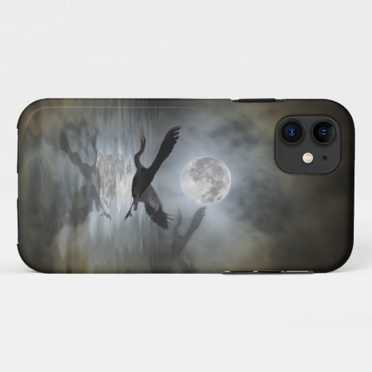 Heron Moon Fantasy iPhone Case (Achterkant (horizontaal))