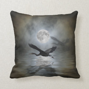 Heron Moon Fantasy Wildlife Animal Heron-lover Kussen