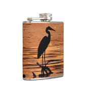 Heron op de zonnekolf heupfles (Rechts)