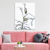 Heron op een boom uitzicht canvas print (Insitu (Woonkamer))