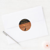 Heron op Sunset Bookplaat Ronde Sticker (Envelop)