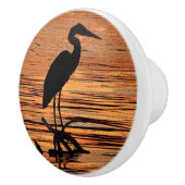 Heron op Sunset Ceramic Knob Keramische Knop (Rechts)