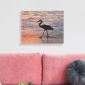 Heron op vroege ochtend wandeling canvas afdruk (Insitu (Woonkamer))