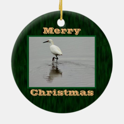 Heron Photo Keramisch Ornament (Achterkant)