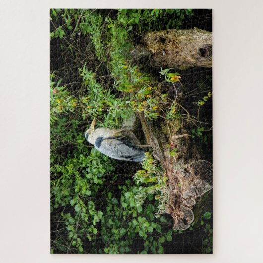 Heron. Roath Park Lake, Cardiff, Wales Legpuzzel (Verticaal)