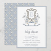 Heron Rope Monogram Baby Shower Kaart (Voorkant / Achterkant)
