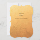 Heron silhouet zonsondergang ombre bruiloft kaart (Achterkant)