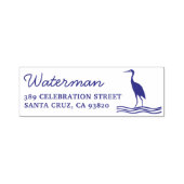 Heron Silhouette Familienaam Script Retouradres Zelfinktende Stempel (Design)