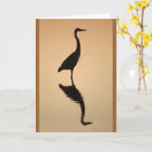 Heron Silhouette Kaart (Gele Bloem)